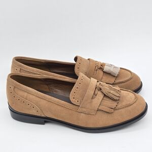 ECCO Women Classic Tassel Suede Brogue Detail Penny Loffers US 8-8.5 EU 39 Brown